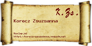 Korecz Zsuzsanna névjegykártya